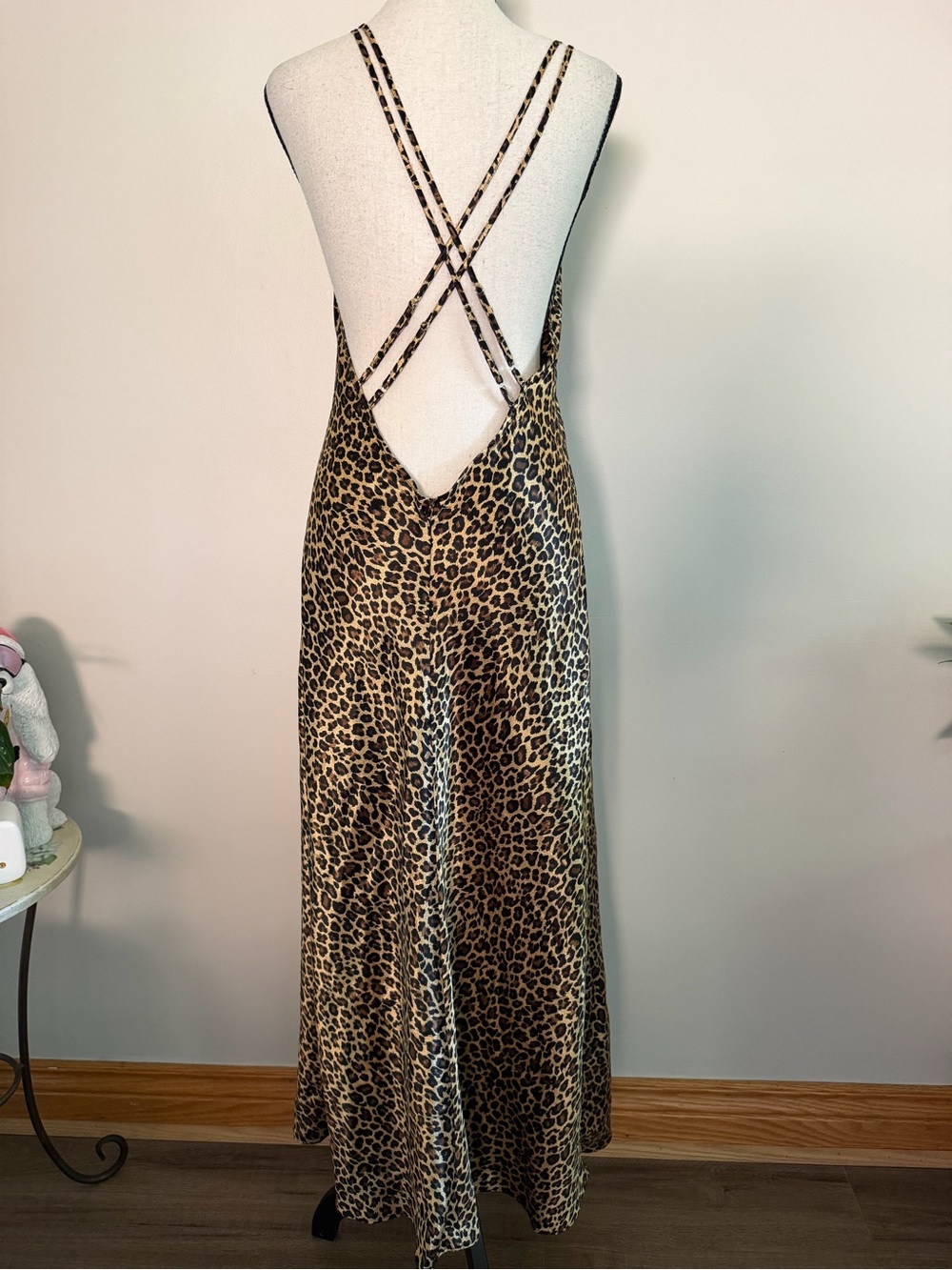 Victoria's Secret 1999 Leopard Slip Maxi Dress - Black & Tan - Picture 7 of 12